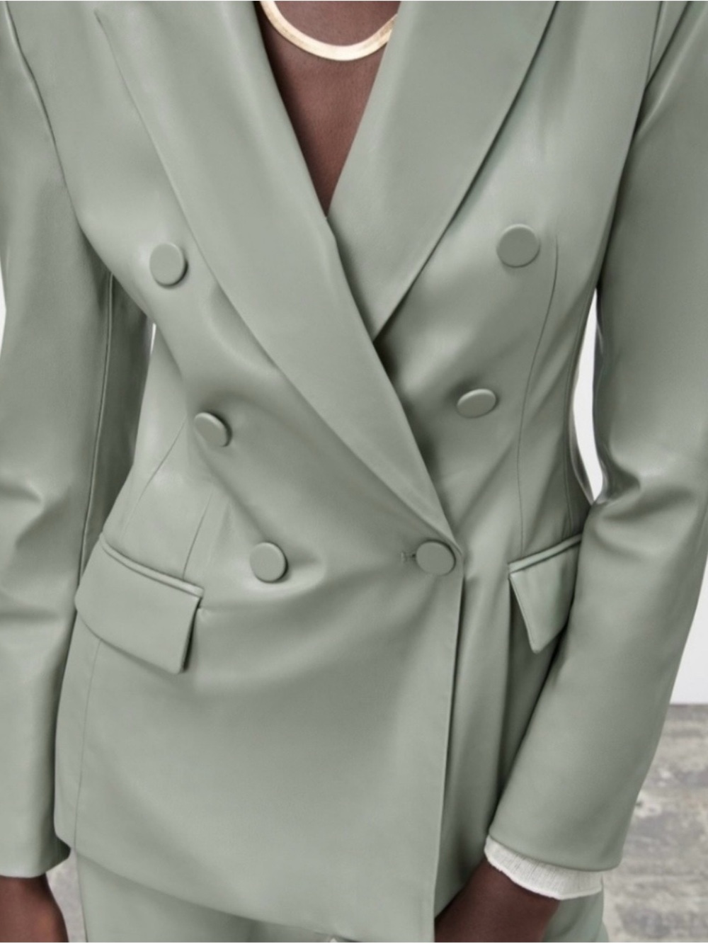 ZARA Faux Leather Blazer